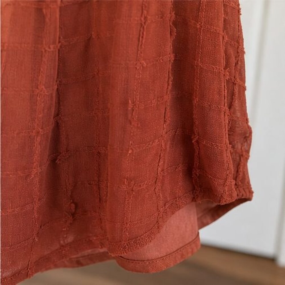 Rust Puff Sleeve Top - Picture 6 of 6